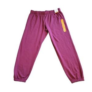 Lazypants XXL Burgundy/Red Velour Lined Jogger Pull On Sweatpants NEW